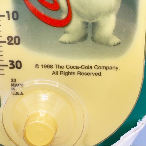 Vintage Coca-Cola Polar Bear Thermometer – 1996 NIP, Suction Cup Mount - Picture 2 of 8